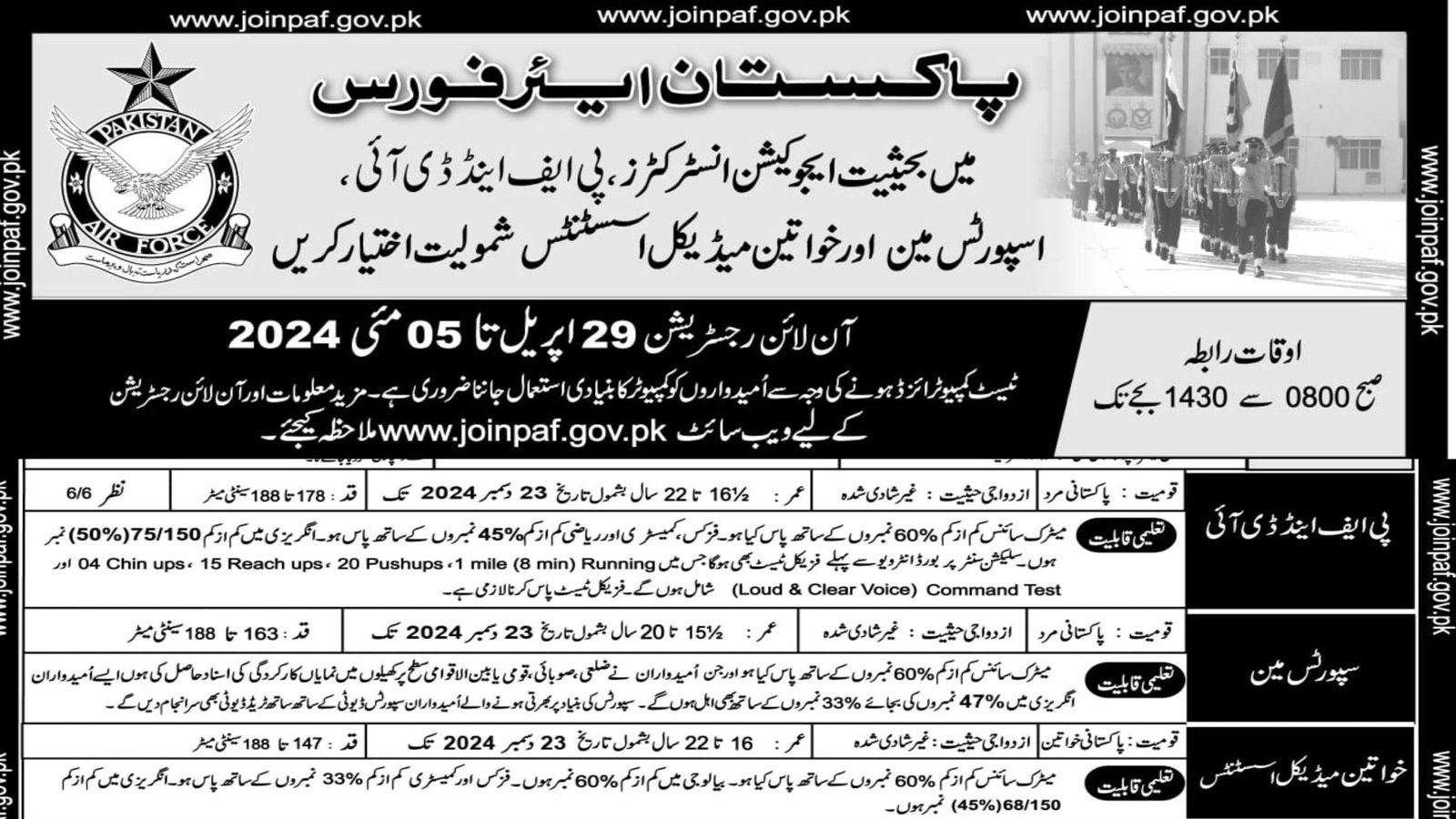 Pak Airforce Jobs 2024