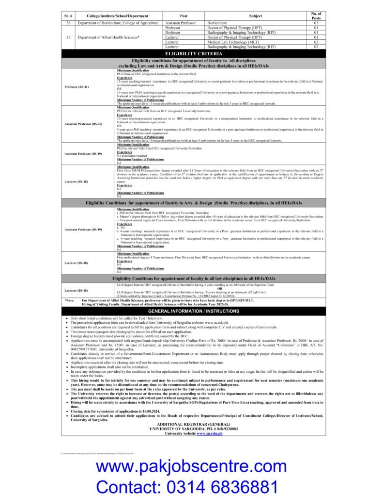 UOS Jobs Apply Online