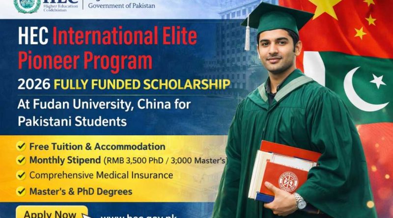 HEC International Elite Pioneer Program 2026 Fully Funded Scholarship at Fudan University China for Master and PhD Students