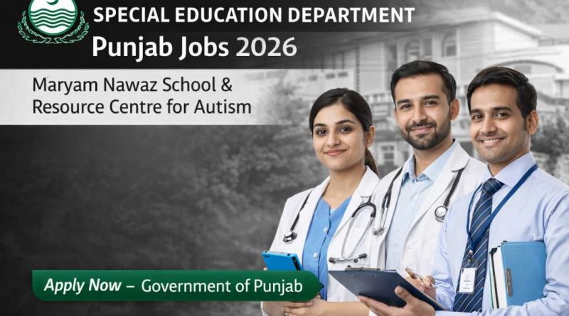Special Education Department Punjab hiring professional staff for Maryam Nawaz School and Autism Resource Centre 2026